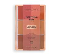 Revolution Everything Base Face Icon Complexion Palette, Palette Teint Tout-En-Un pour Yeux, Visage et Lèvres, Utilisable Comme Fond de Teint ou Base, Dark, 5 g