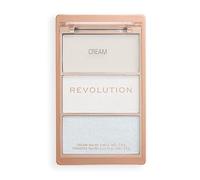 Revolution Highlight Icon Palette, Trio Crème, Poudre et Scintillant, Pigments Modulables pour Illuminer Facilement, White Wishes, 2.8g