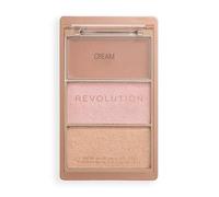 Revolution Highlight Icon Palette, Trio Crème, Poudre et Scintillant, Pigments Modulables pour Illuminer Facilement, Molten Bronze, 2.8g