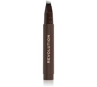 Revolution Instant Brow Hair Pen, Applicateur de Précision pour un Effet Poil à Poil, Stylo à Sourcils Longue Tenue, Brun Foncé, Végan & Sans Cruauté, 1,8 ml