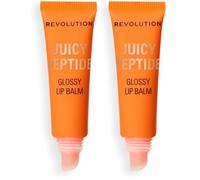 Revolution Juicy Peptide Lip Balm, Baume à Lèvres Hydratant aux Peptides, Squalane & Vitamine E, Vegan & Cruelty-Free, 8ml, Peach Bellini Orange (Lot de 2)