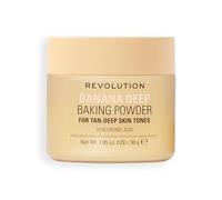 Revolution Loose Baking Powder - Poudre fixatrice de maquillage, fini lumineux, absorbe les brillances et l’excès de sébum, vegan et sans cruauté, 30 g, Banana Deep