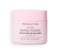 Revolution Loose Baking Powder - Poudre fixatrice de maquillage, fini lumineux, absorbe les brillances et l’excès de sébum, vegan et sans cruauté, 30 g, Rose