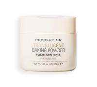 Revolution Loose Baking Powder - Poudre fixatrice de maquillage, fini lumineux, absorbe les brillances et l’excès de sébum, vegan et sans cruauté, 30 g, Translucent