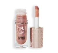 Revolution, Pout Bomb Gloss Scintillant, Gloss Lèvres Ultra Brillant avec Acide Hyaluronique & Parfum Vanille, Glimmer Nude