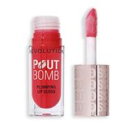 Revolution Pout Bomb Plumping Lip Gloss, Cherry Sheer Red | Opacité Modulable, Haute Brillance pour un Fini Hydratant et Repulpant, Vegan et Sans Cruauté, 4,5ml