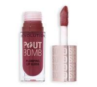 Revolution Pout Bomb Plumping Lip Gloss, Deep Rosewood Rose Pink | Opacité Modulable, Haute Brillance pour un Fini Hydratant et Repulpant, Vegan et Sans Cruauté, 4,5ml