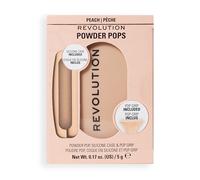 Revolution Powder Pops, Poudre Compacte Effet Floutant et Contrôle de la Brillance, avec Acai et Acide Hyaluronique, Étui et Pop Socket Inclus, Végan, Peach, 5 g