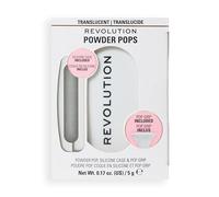 Revolution Powder Pops, Poudre Compacte Effet Floutant et Contrôle de la Brillance, avec Acai et Acide Hyaluronique, Étui et Pop Socket Inclus, Végan, Translucent, 5 g