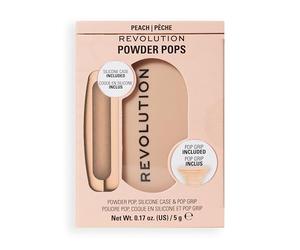 Revolution Powder Pops, Poudre Compacte Effet Floutant et Contrôle de la Brillance, avec Acai et Acide Hyaluronique, Étui et Pop Grip Inclus, Végan, Peach, 5 g