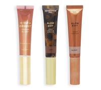 Revolution Pro Trio de baguettes crème pour le visage, set de maquillage contour, fard à joues et surligneur, végétalien et sans cruauté, foncé, 1x12ml, 2x15ml