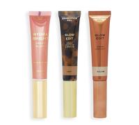 Revolution Pro Trio de baguettes crème pour le visage, set de maquillage contour, fard à joues et surligneur, végétalien et sans cruauté, léger, 1x12ml, 2x15ml