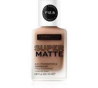 Revolution Relove Super Matte Foundation fond de teint matifiant longue tenue teinte F12.5 24 ml