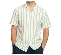 Revolution - Short-Sleeved Cuban Cotton Linen Shirt - Chemise - XXL - petrol