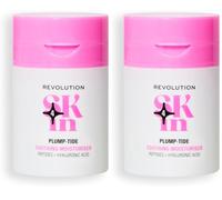 Revolution SKin, Plump-Tide Soothing Moisturiser, Crema Viso Calmante con Peptidi e Acido Ialuronico, Vegana e Cruelty-Free, 50ml (Lot de 2)
