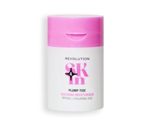 Revolution SKin, Plump-Tide Soothing Moisturiser, Crème Apaisante avec Peptides et Acide Hyaluronique, Vegan et Non Testée sur les Animaux, 50ml
