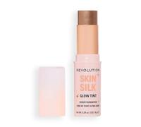 Revolution Skin Silk Glow Tint Stick Fond de Teint Transparent - Pour une Peau Lumineuse, Estompe les Imperfections et Lisse les Ridules, Teinte Dark Neutral Warm, 8g