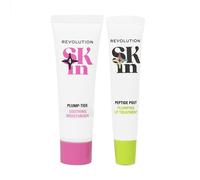 Revolution Skincare Coffret 2 pièces Crème Hydratante Plump It Up & Baume à Lèvres Hot Cocoa, Peptides, Acide Hyaluronique, Vegan
