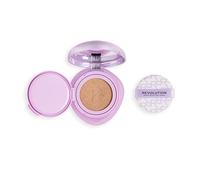 Revolution Superdewy Cushion Foundation, Médium Neutre | Couvrance Modulable, Hydratant pour Peaux Matures, Fini Radieux aux Peptides, Vegan et Sans Cruauté, 9g