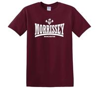 Revolutionary Tees Morrissey The Smiths Manchester Daffodils Icon T-shirt en coton épais, bordeaux, XL