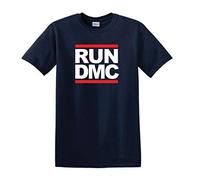 Revolutionary Tees T-shirt Run DMC Hip Hop Retro Rap 80s Cult Band en coton épais - Bleu - Small