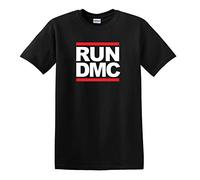 Revolutionary Tees T-shirt Run DMC Hip Hop Retro Rap 80s Cult Band en coton épais - Noir - XX-Large