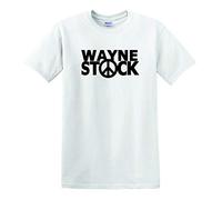 Revolutionary Tees Waynestock T-shirt rétro en coton épais Motif film Wayne's World Cult - Blanc - Large