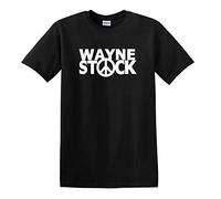 Revolutionary Tees Waynestock T-shirt rétro en coton épais Motif film Wayne's World Cult - Noir - X-Large