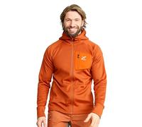 RevolutionRace Evolution Stretch Fleece Hoodie pour Homme, Sweat à Capuche Zippé pour la Randonnée et les Activités de Plein Air, Teracotta Brown, M