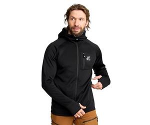 RevolutionRace Evolution Stretch Fleece Hoodie pour Homme, Sweat à Capuche Zippé pour la Randonnée et les Activités de Plein Air, Black, L