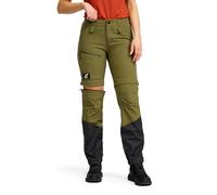 RevolutionRace RVRC GP Pro Stretch Zip-Off Pants pour Femme, Pantalon de Randonnée Convertible pour Les Activités en Plein Air, Burnt Olive/Anthracite, XL