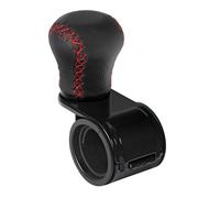 Revolve, pommeau levier de vitesse en cuir coutures rouges, support noir