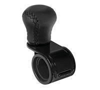 Revolve, pommeau levier de vitesse en cuir coutures noires, support noir