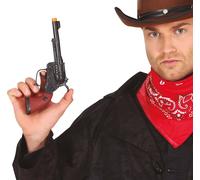Revolver Cowboy Jouet Carnaval Police Far West Accessoire Pistolet Carnaval Décoration Héros de l'Ouest Shérif Noir Rouge 20 cm Fête de Carnaval, Couleur : Noir