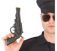 Revolver de Police Noir Accessoires de Carnaval Costume Jouet Fête Détails amusants Accessoire Simulation Carnaval, Couleur : Noir