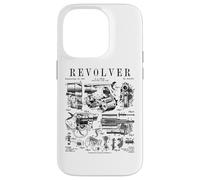Revolver Pistolet de Poing tournant, Style Vintage, imprimé Brevet Coque pour iPhone 14 Pro
