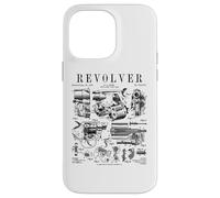 Revolver Pistolet de Poing tournant, Style Vintage, imprimé Brevet Coque pour iPhone 14 Pro Max