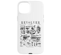 Revolver Pistolet de Poing tournant, Style Vintage, imprimé Brevet Coque pour iPhone 15 Plus