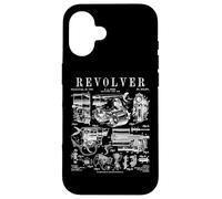 Revolver Pistolet de Poing tournant, Style Vintage, imprimé Brevet Coque pour iPhone 16