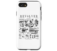 Revolver Pistolet de Poing tournant, Style Vintage, imprimé Brevet Coque pour iPhone SE (2020) / 7/8