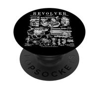 Revolver Pistolet de Poing tournant, Style Vintage, imprimé Brevet PopSockets PopGrip Adhésif