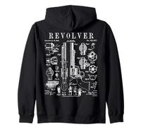 Revolver Sixgun Pistolet de poing vintage Sweat à Capuche