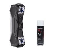 Revopoint MetroX Scanner 3D & Spray de Numérisation 3D Pack, Précision jusqu'à 0,01 mm, Laser Bleu, 4 Modes de Scan, Lumière Structurée à Champ Complet, Scan d'Objets Sombres