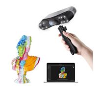 Revopoint POP 4 Scanner 3D, Laser Bleu 0.03mm, Segmentation IA, Standard | Jusqu'à 105 FPS, Modélisation 3DGS, 5 Modes de Scan, WiFi 6, Scan Extérieur, pour Impression 3D