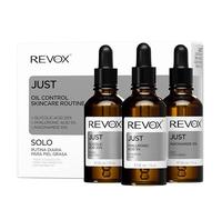 REVOX B77 - Routine Just Oil Control, 3 x 30 ml, Sérum Acide Glycolique 20%, Sérum Niacinamide 10%, Acide Hyaluronique 5%, Routine Peaux Grasses, Contrôle Sébum, Hydratation et Exfoliation