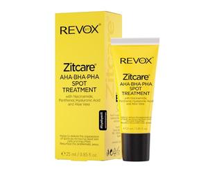 REVOX B77 - Traitement Localisé Zitcare AHA BHA PHA, 25 ml, Traitement Anti-Acné Boutons et Points Noirs, Réduit Inflammation, Crème Localisée Contre Imperfections, Régule Production de Sébum
