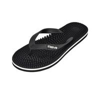 Revs - Lights - Tongs de massage réflexologie pour hommes et femmes, Noir mat 44/45EU (Étiquette 45)