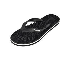 Revs - Lights - Tongs de massage réflexologie pour hommes et femmes, Noir mat 46EU