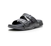 Revs - Lochy - Sandales de réflexologie et d'acupression pour homme avec double sangle, Noir 42EU