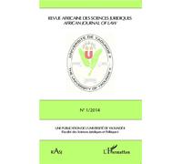 Revue Africaine des Sciences Juridiques n° 1/2014 Collectif (Auteur)